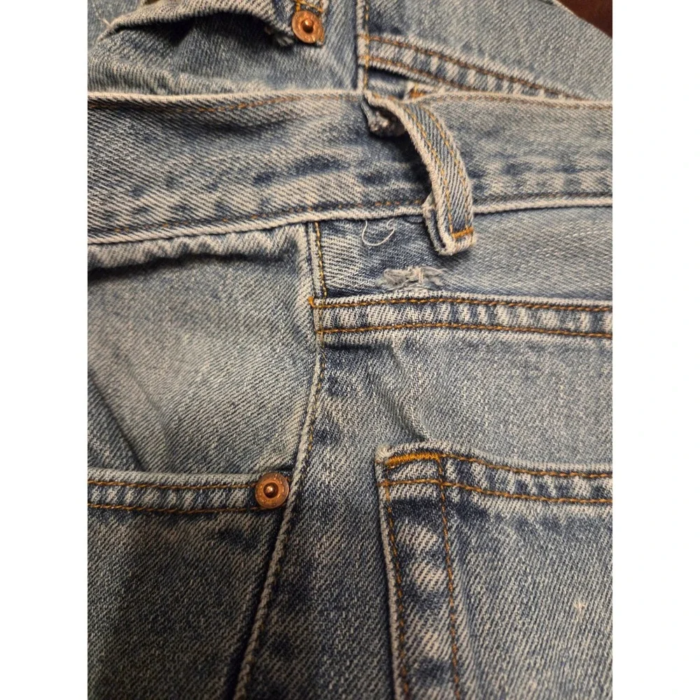 Levi's 505 Regular Fit Jeans Mens 36x36 Light Wash Blue Distressed Vintage 90s